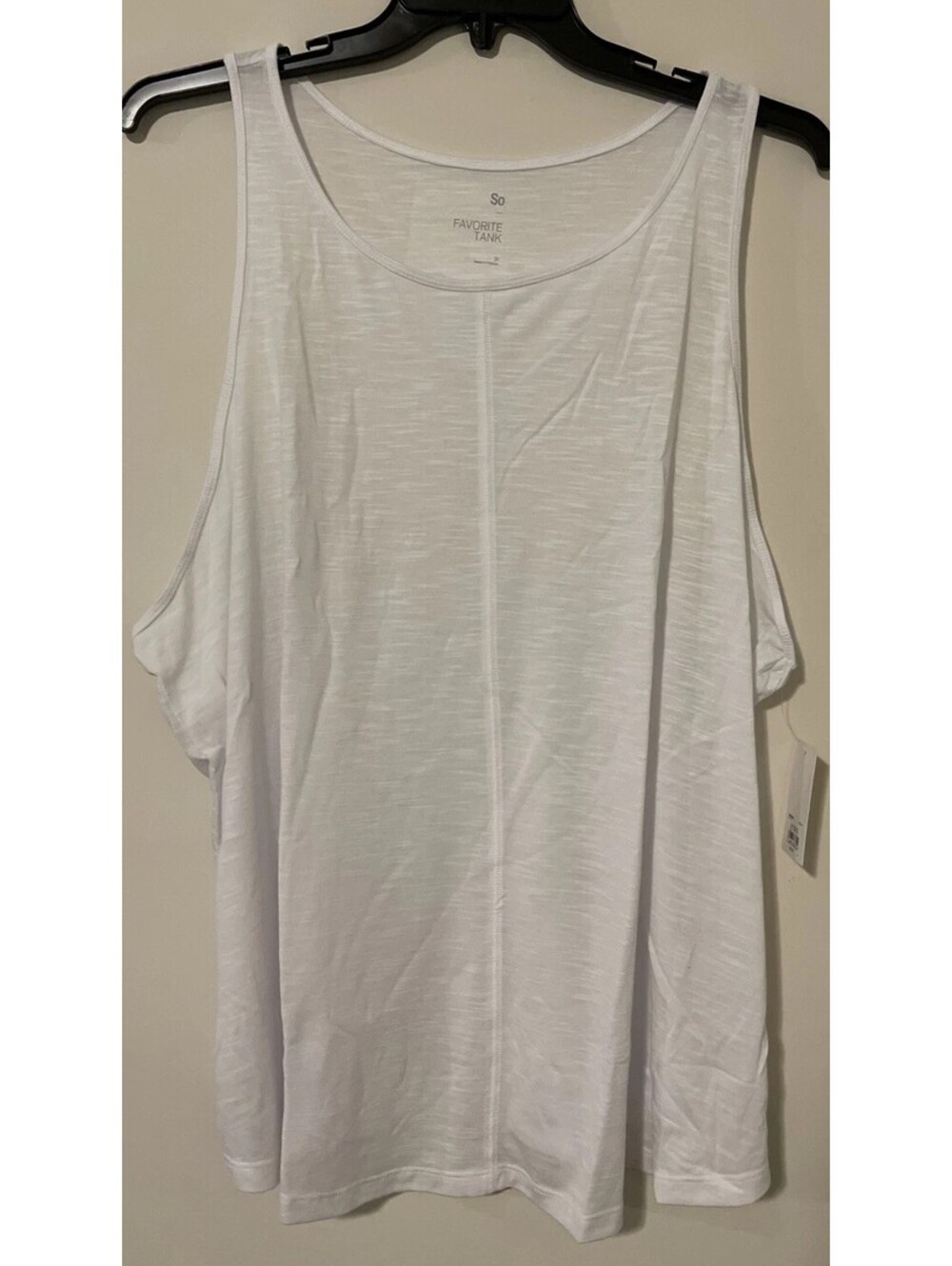 SO Womens 3x Sleeveless Sheer Lightweight Favorite White Tank Top NWT! A6901
